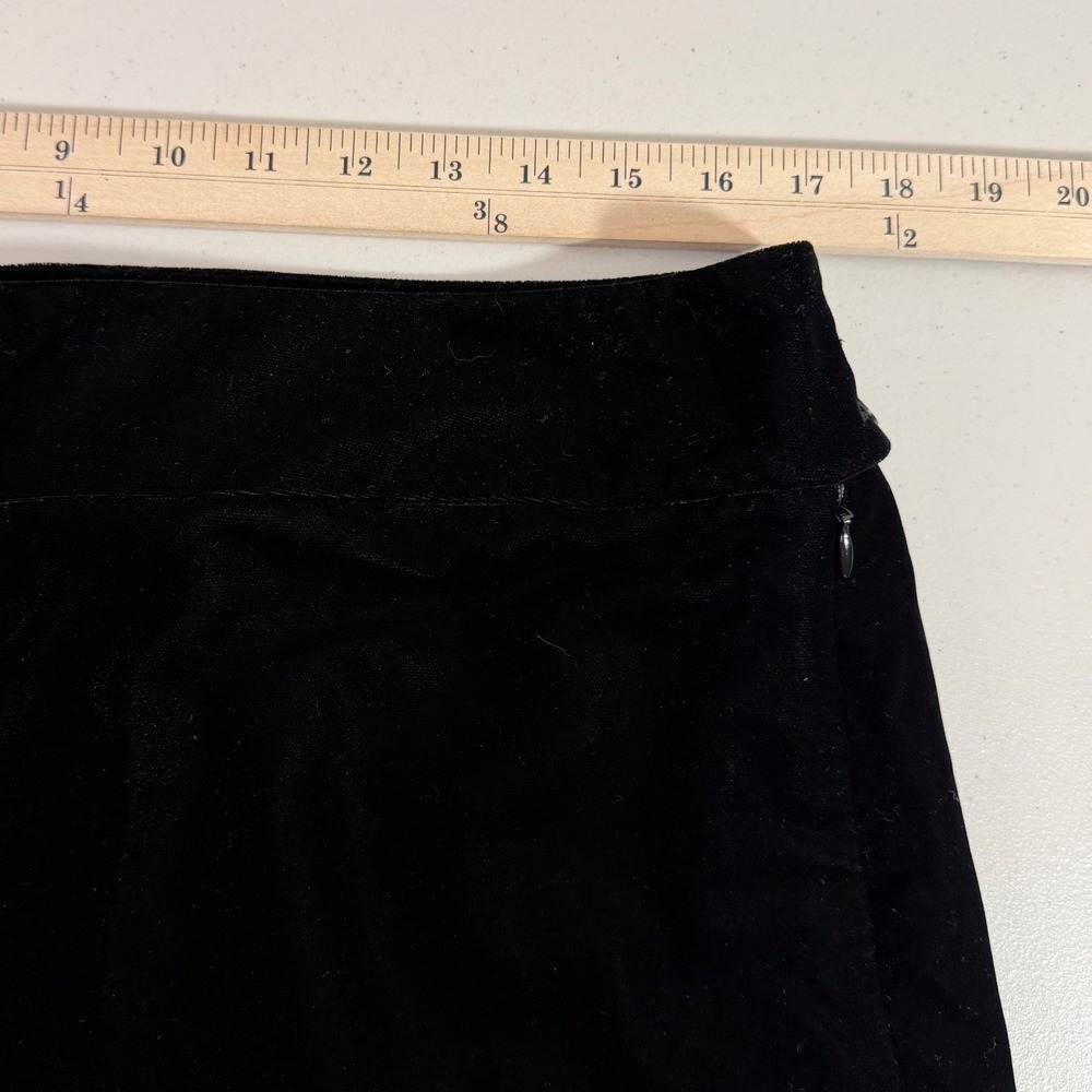 NWT Ann Taylor Loft Velvet Wide Leg Pants‎ Black Size 14 High Waisted Classic - Picture 8 of 11